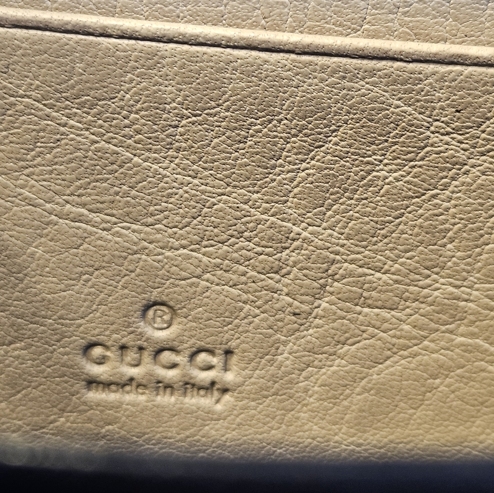 GUCCI DIAMANTE Zip Around Wallet Bamboo Tassel Silver Satin - Picture 10 of 16